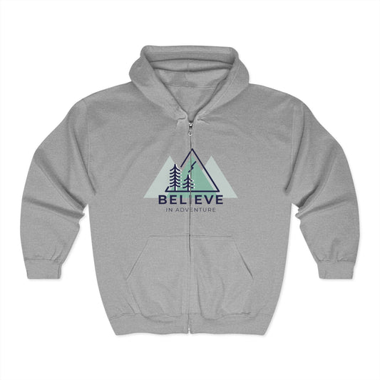 'Believe in Adventure' Unisex Zip Hoodie