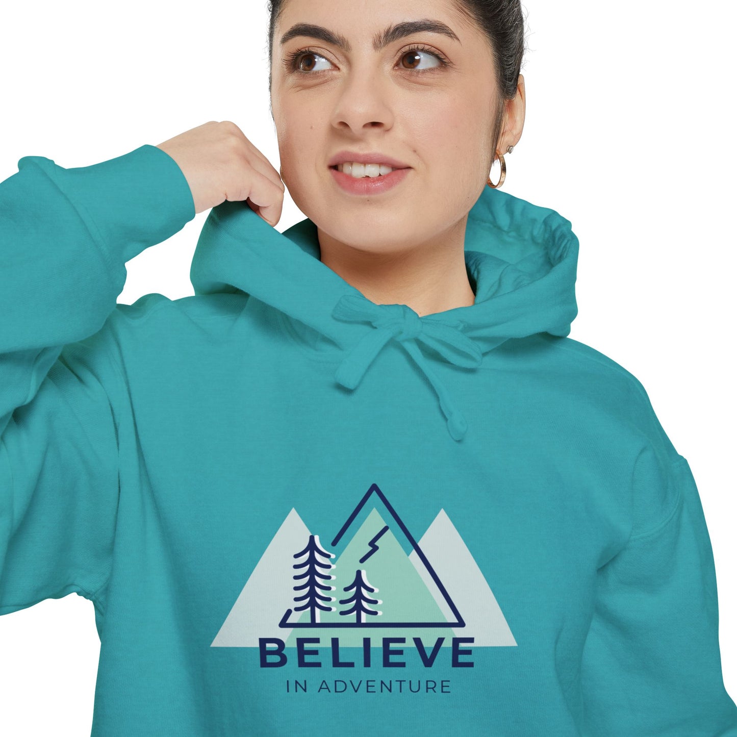 "Believe in Adventure" Unisex Garment-Dyed Adventure Hoodie